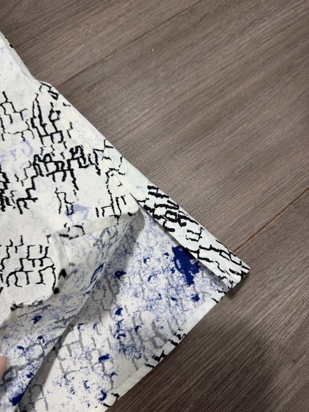 COS sleeveless top with a blue and black abstract geometric pattern - Picture 13 of 14